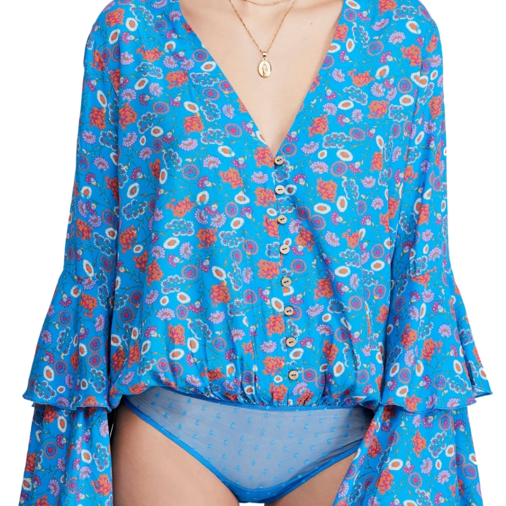 Free People 'She's Dainty' Blue Leotard